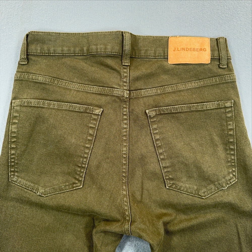J.Lindeberg Jay LHT Slim Fit Jeans Mens 31/32 Olive Green FMDP12039
